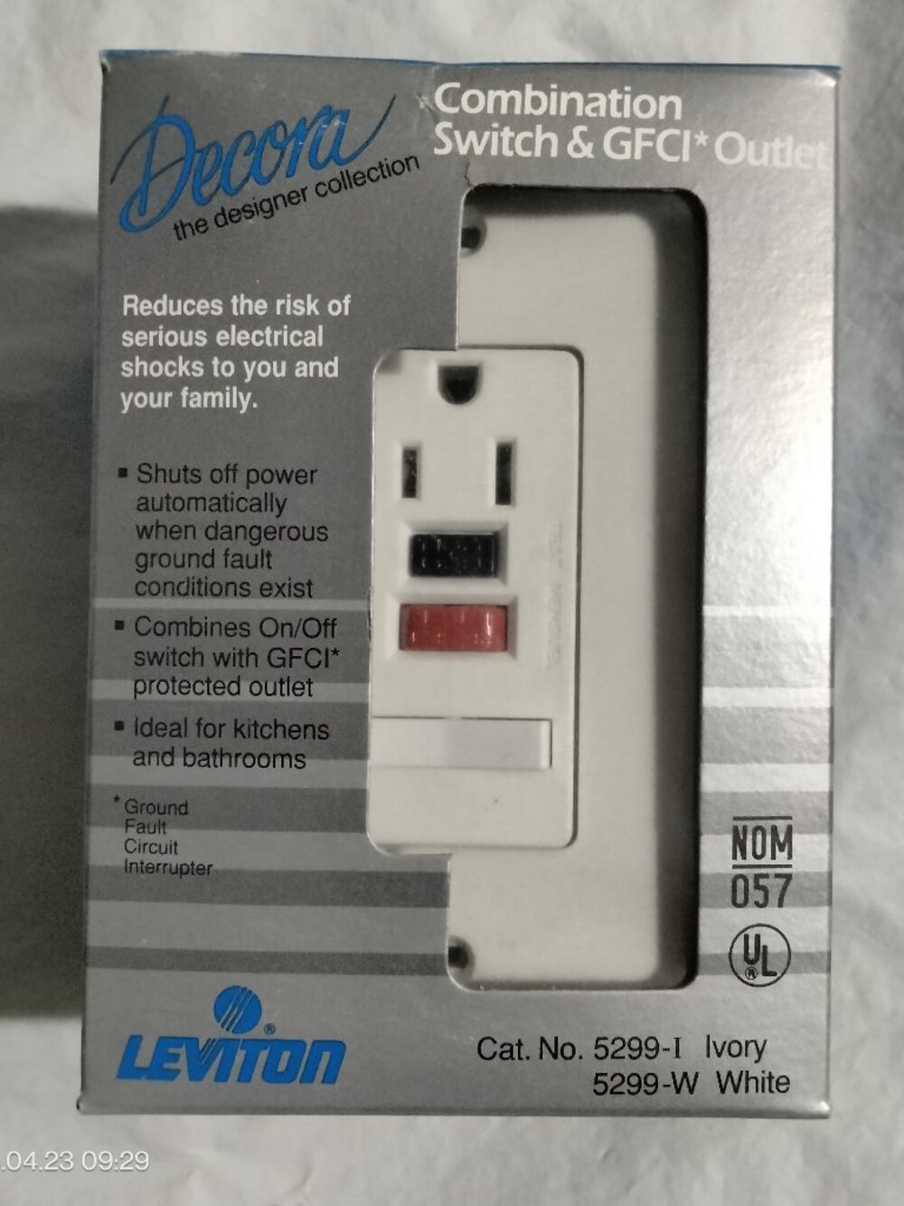 Lot of 4 Leviton 5299 Decora Combination Switch & GFCI Outlet 15A 125V NEW